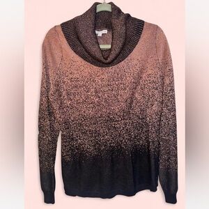 Notations Black and Pink Gradient Turtleneck Sweater
